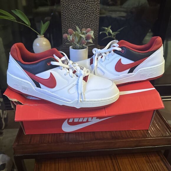 New Size 10 Nike FB1362-102 Men\'s Full Force Low Shoes Sneaker Red White main image 13